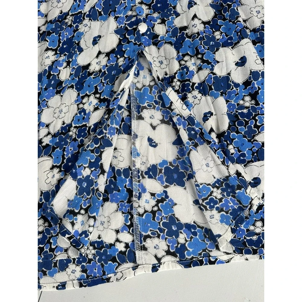 FAITHFULL THE BRAND Women's Casual White Blue Floral Midi Dress US‎ 6